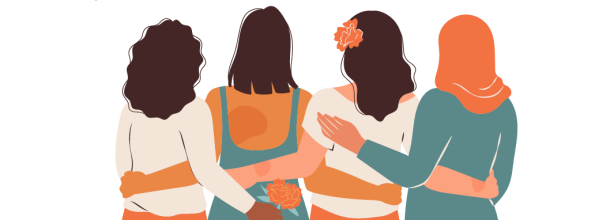 donne che fanno gruppo abbracciandosi